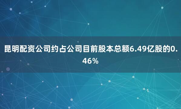 昆明配资公司约占公司目前股本总额6.49亿股的0.46%